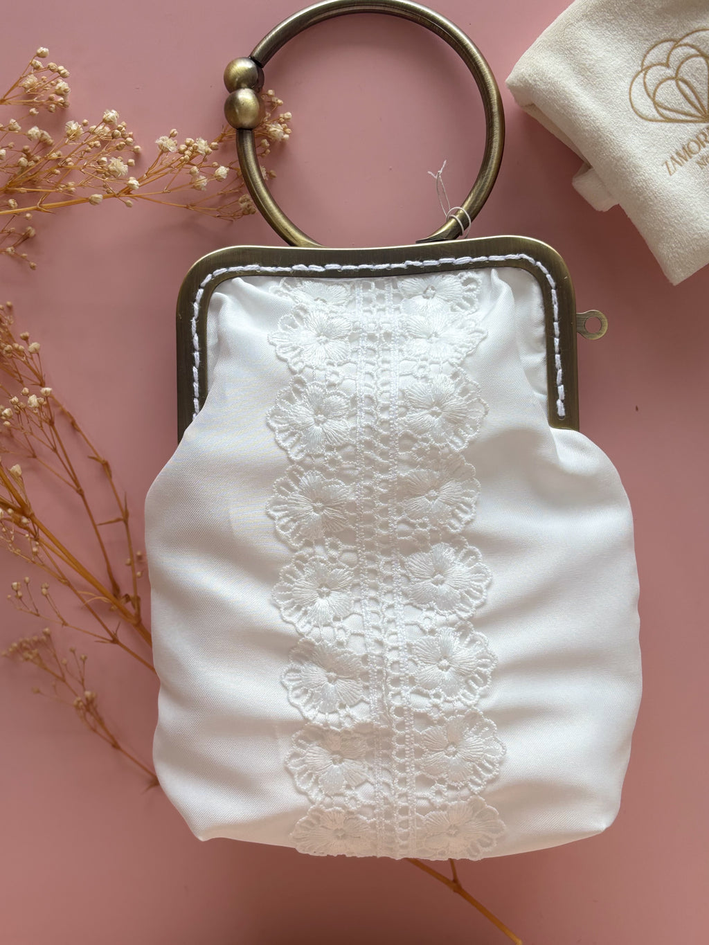 Bolsa encaje floral